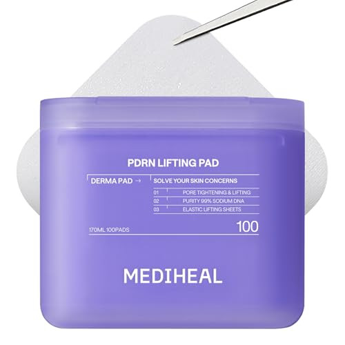 MEDIHEAL Toner Pads 100 Count - PDRN Stretchable Lifting Pads with Squalane and Glutathione for Total Skin Care - Plant Based Rose PDRN - Wrinkle & Pore Care - Vegan Stretchable Lifting Fabric | Amazon (US)