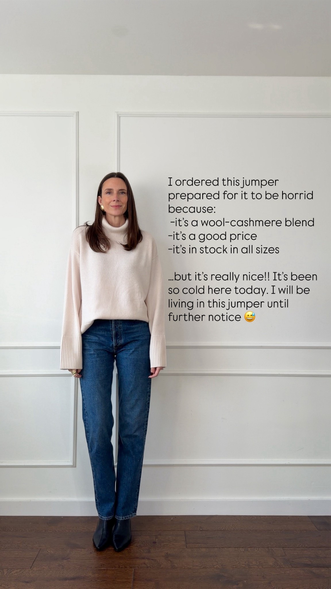 A cosy cashmere-blend jumper to see us through this cold weather. I’m wearing thermals under mine!

Jean and boots also linked 😘 

#ltkstyletip

#LTKootd #LTKSeasonal