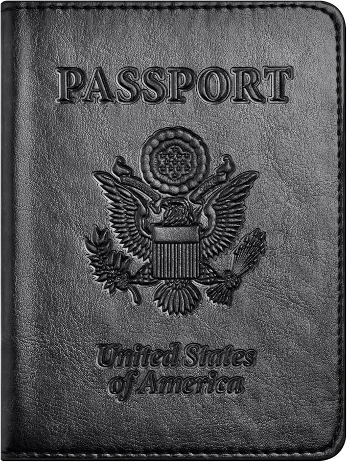 Eoehro Passport and Vaccine Card Holder Combo, Faux Leather, Compact, Lightweight, Waterproof, AA... | Amazon (US)