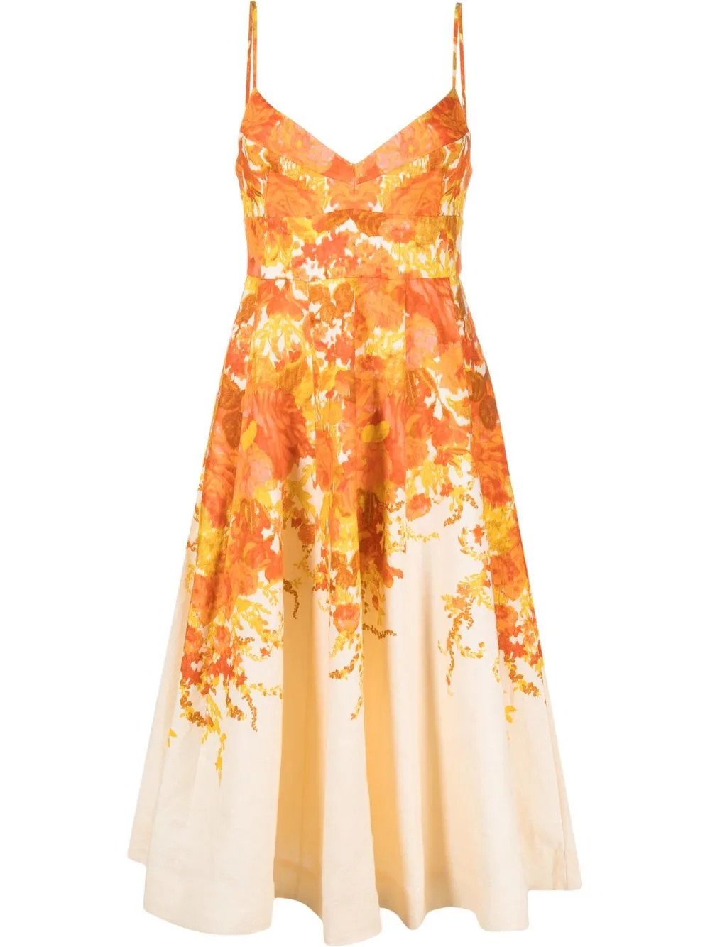 ZIMMERMANN Orange Floral Print Dress - Farfetch | Farfetch Global