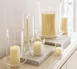 Malibu Glass Hurricane Candle Holder | Pottery Barn (US)