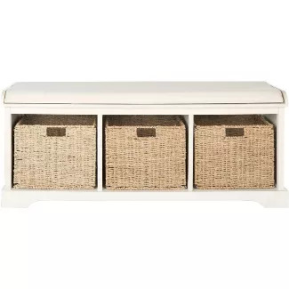 Lonan Wicker Storage Bench  - Safavieh | Target