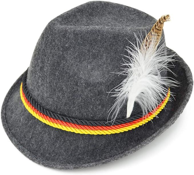 Melesh Adult Felt Swiss German Alpine Bavarian Oktoberfest Hat Cap | Amazon (US)