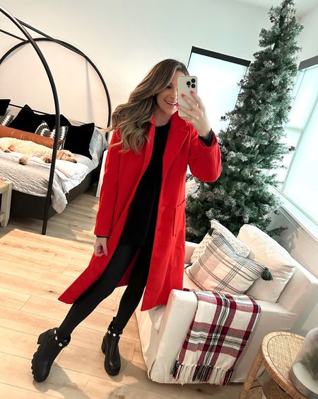 In a medium bodysuit, wool coat and leggings with jewel boots for winter from Amazon - all fits TTS.

#LTKSeasonal #LTKHoliday #LTKunder50