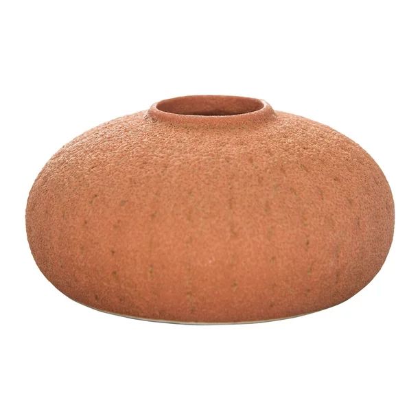 Creative Co-Op Short Sienna Textured Stoneware Vase (Each one will vary) | Walmart (US)