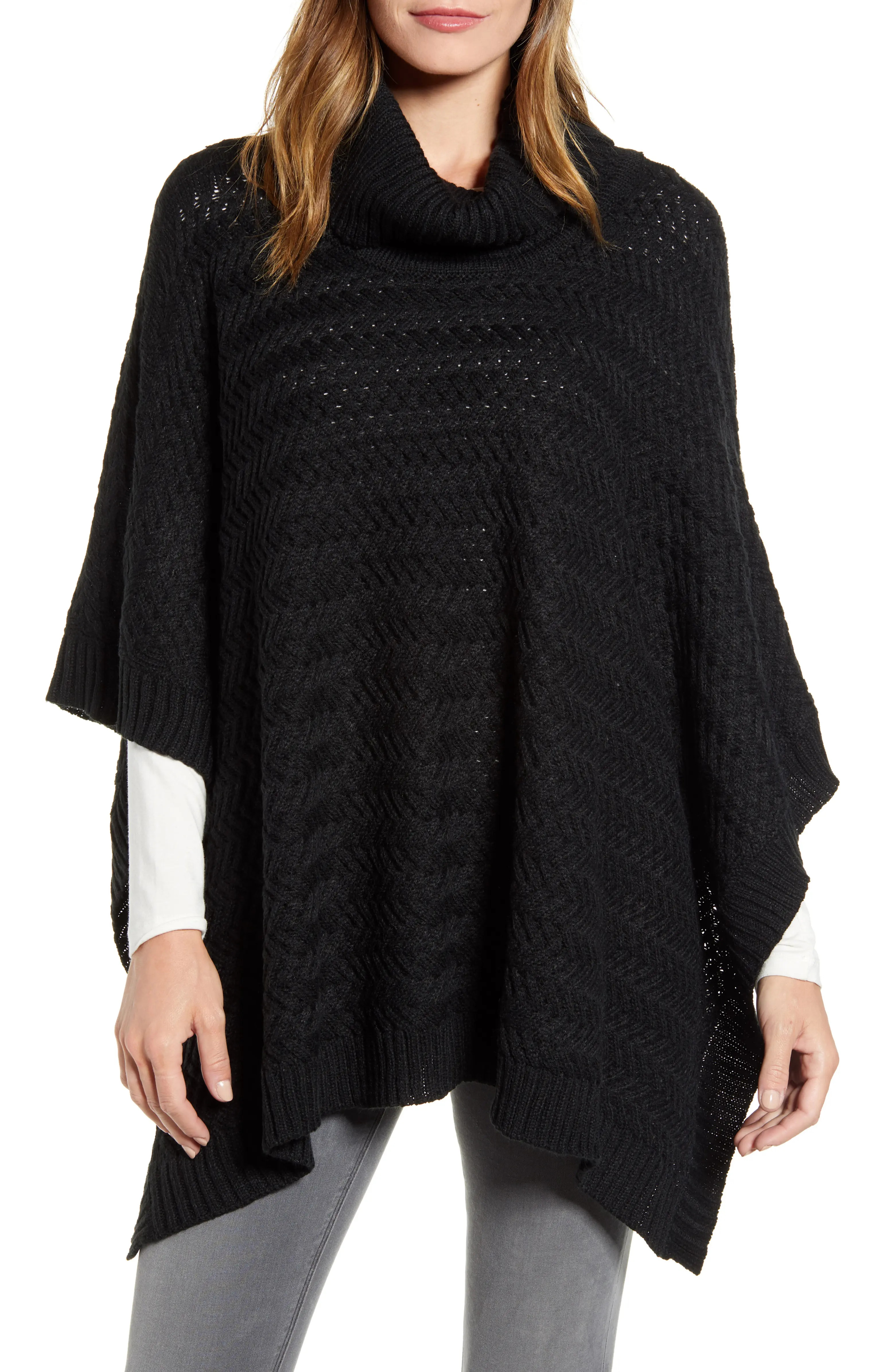 Braided Turtleneck Poncho | Nordstrom