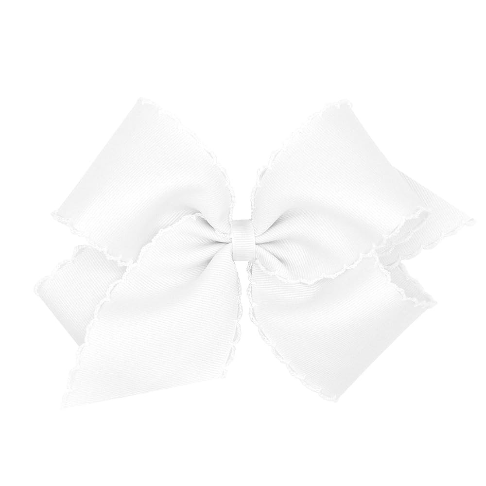 Wee Ones Girls' Classic Grosgrain Moonstitch Edge Hair Bow on a WeeStay Hair Clip, Matching Edge,... | Amazon (US)