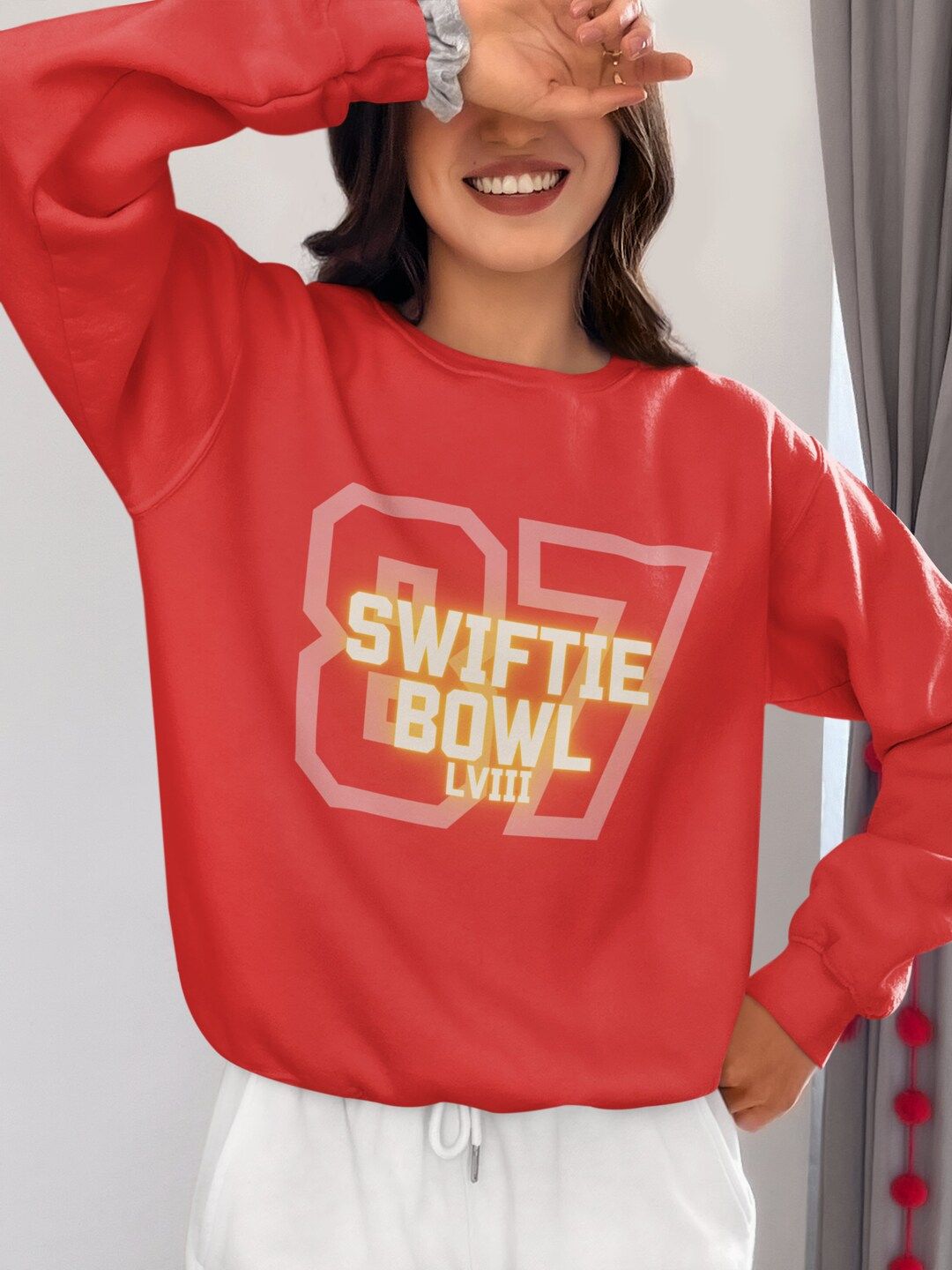 Super Bowl Merch Swiftie Sweater Superbowl Travis Kelce 87 Superbowl Sweater Taylor Swift Fan Gif... | Etsy (US)