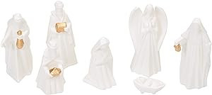 Mark Feldstein & Associates White Porcelain 7 PC Hand Painted Miniature Christmas Nativity Set, B... | Amazon (US)
