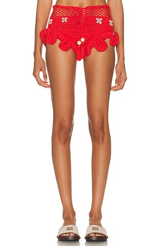 Eliou Baiana Micro Short in Red | FWRD | FWRD 