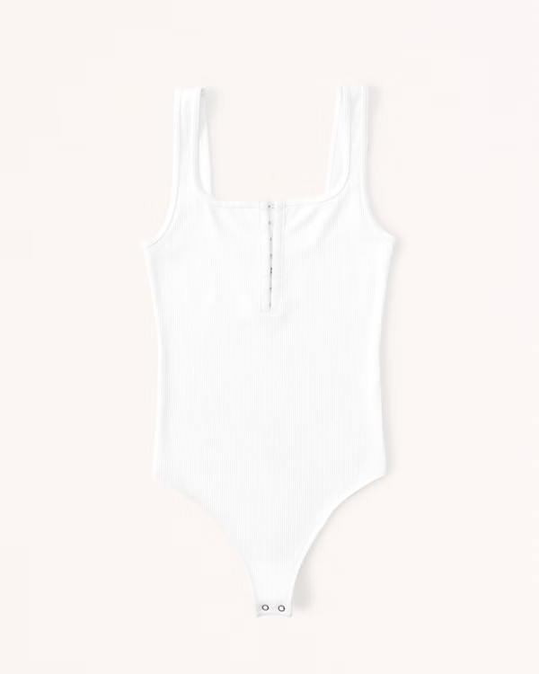 Women's Seamless Rib Fabric Hook-and-Eye Henley Bodysuit | Women's Tops | Abercrombie.com | Abercrombie & Fitch (US)