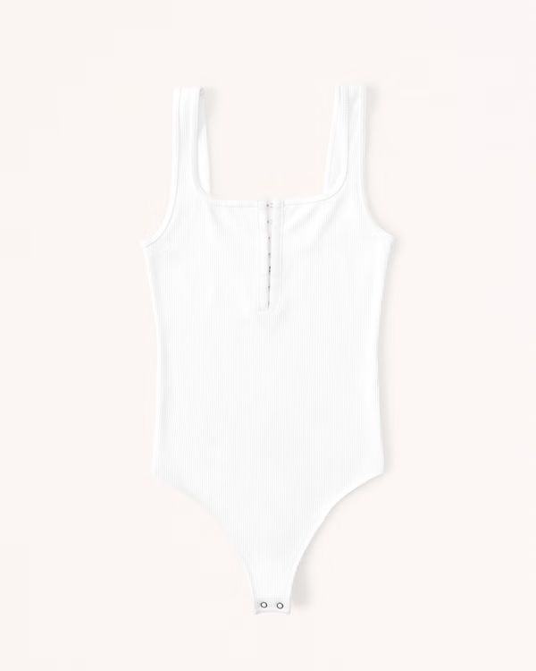 Women's Seamless Rib Fabric Hook-and-Eye Henley Bodysuit | Women's Tops | Abercrombie.com | Abercrombie & Fitch (US)