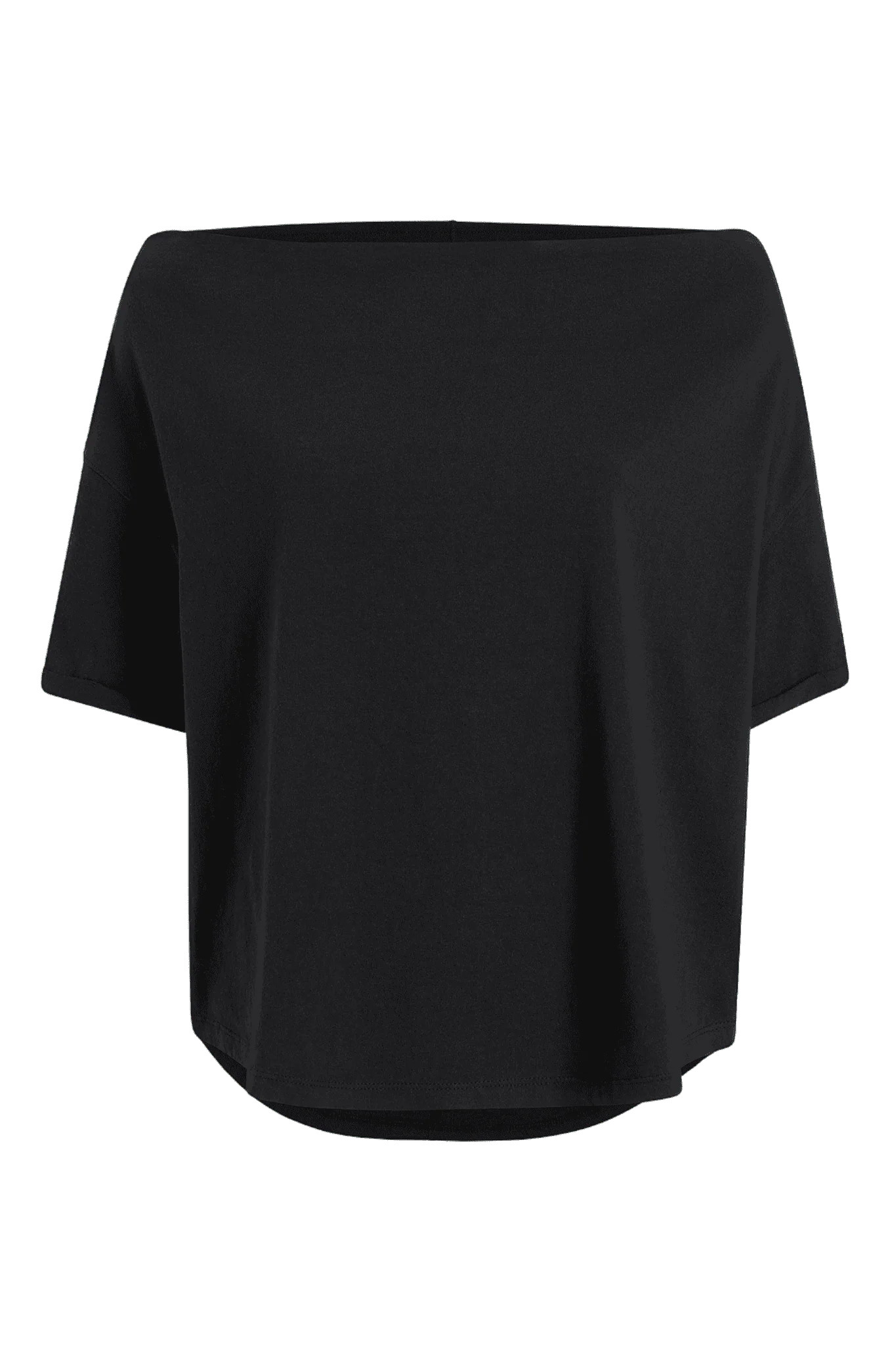 Vintage Cotton Off The Shoulder T-Shirt | Black | nuuds