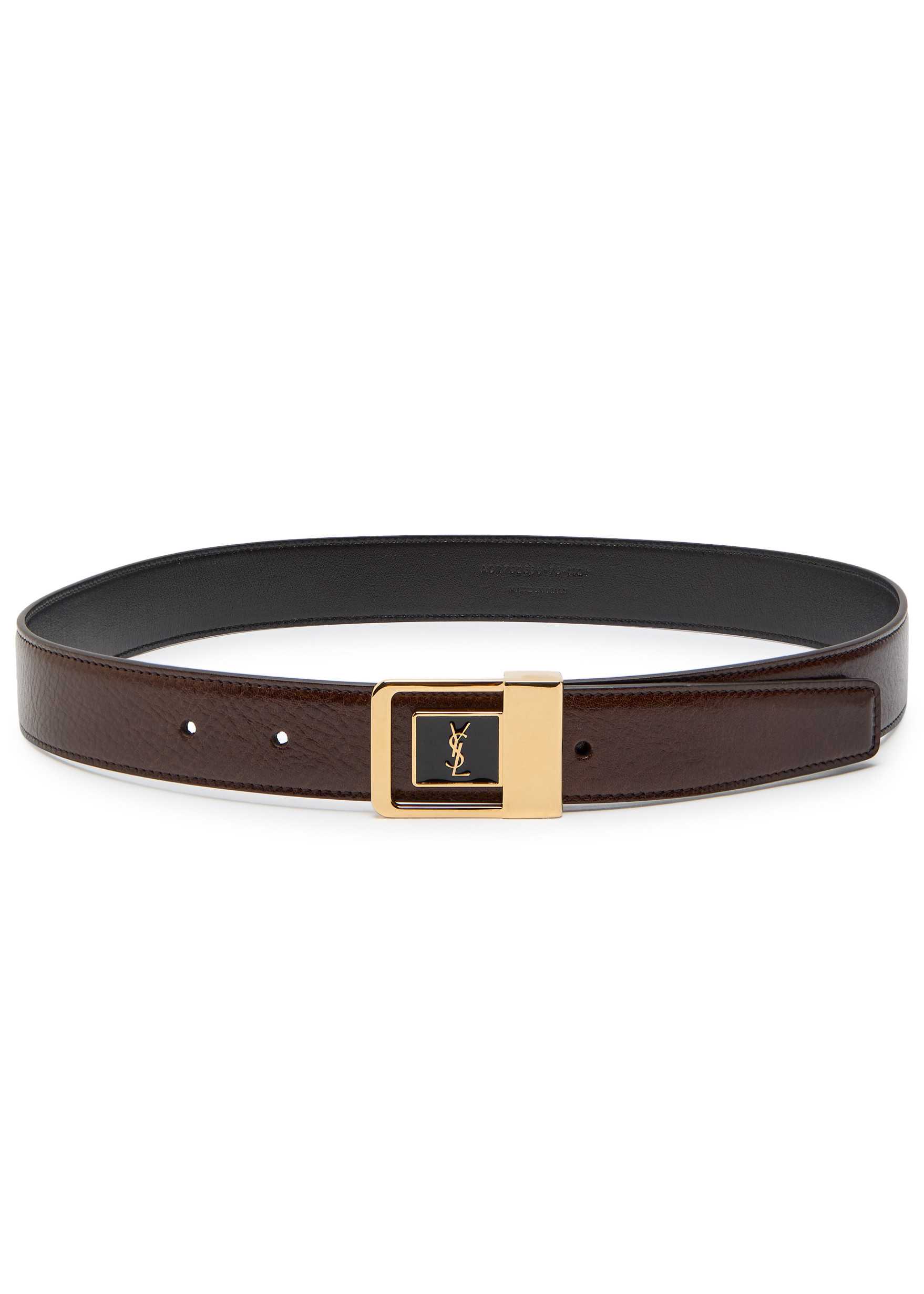 Logo-engraved grained leather belt | Harvey Nichols