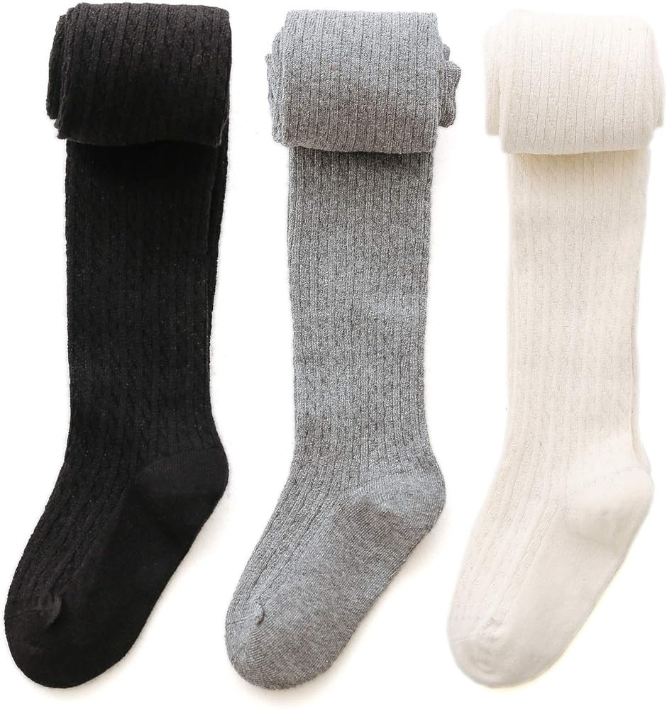 EPEIUS Baby Girl Tights Thick Cable Knit Leggings Seamless Cotton Toddler Girls Stockings School ... | Amazon (US)
