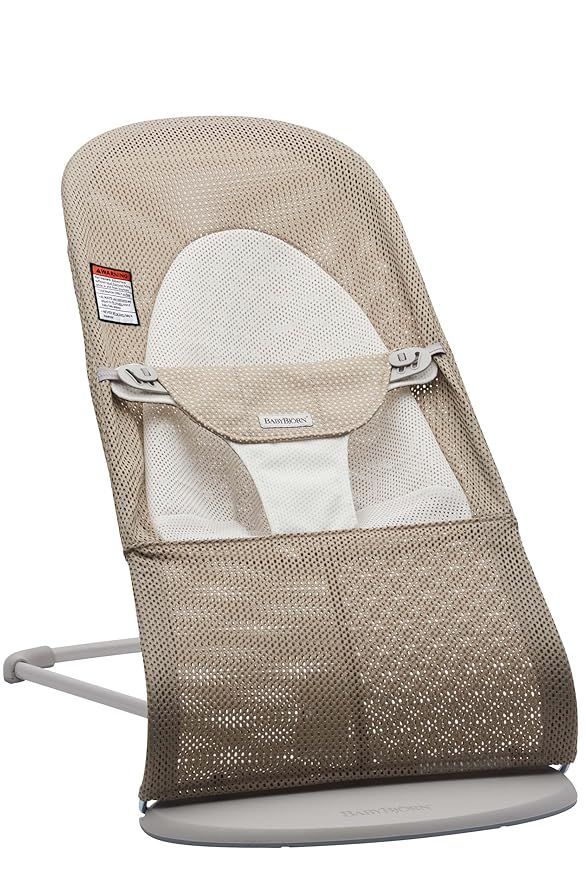 BabyBjörn Bouncer Balance Soft, Light Grey Frame, Mesh, Gray Beige/White (005144US) | Amazon (US)