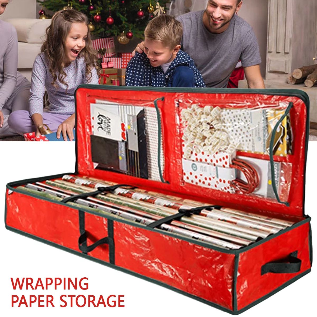 Jetcloudlive Wrapping Paper Storage Bag Containers for Christmas Gift, Waterproof Underbed Organi... | Walmart (US)