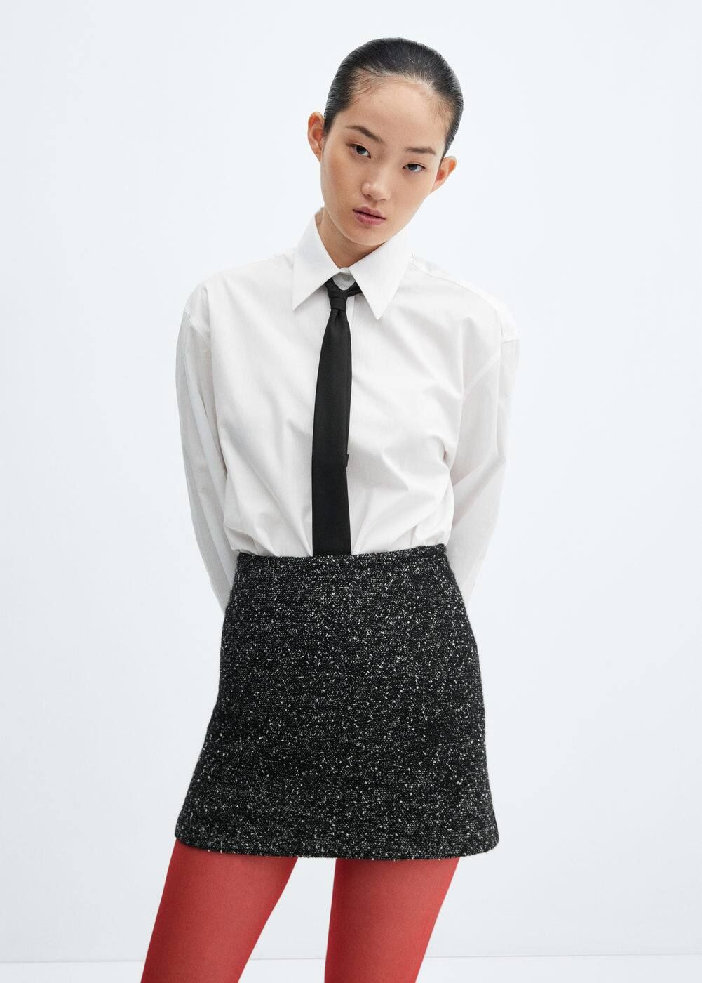 Marbled tweed skirt -  Women | Mango United Kingdom | MANGO (UK)