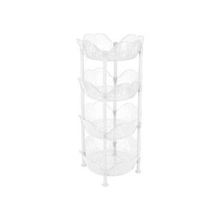 Kitchen Details White 4-Tier Large Basket Shelf | 15.35" x 15.35" x 32.28" | Michaels® | Michaels Stores
