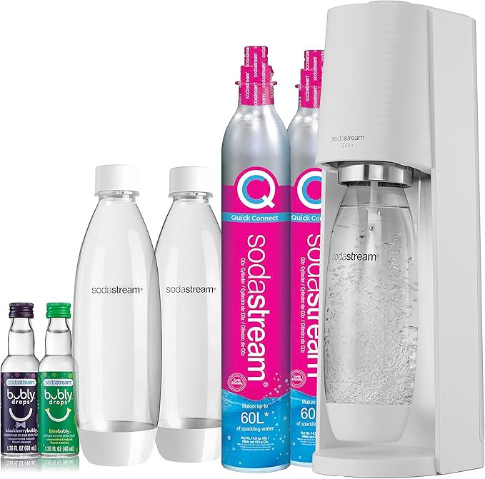 SodaStream Terra Sparkling Water Maker Bundle (White), with CO2, DWS Bottles, and Bubly Drops Fla... | Amazon (US)