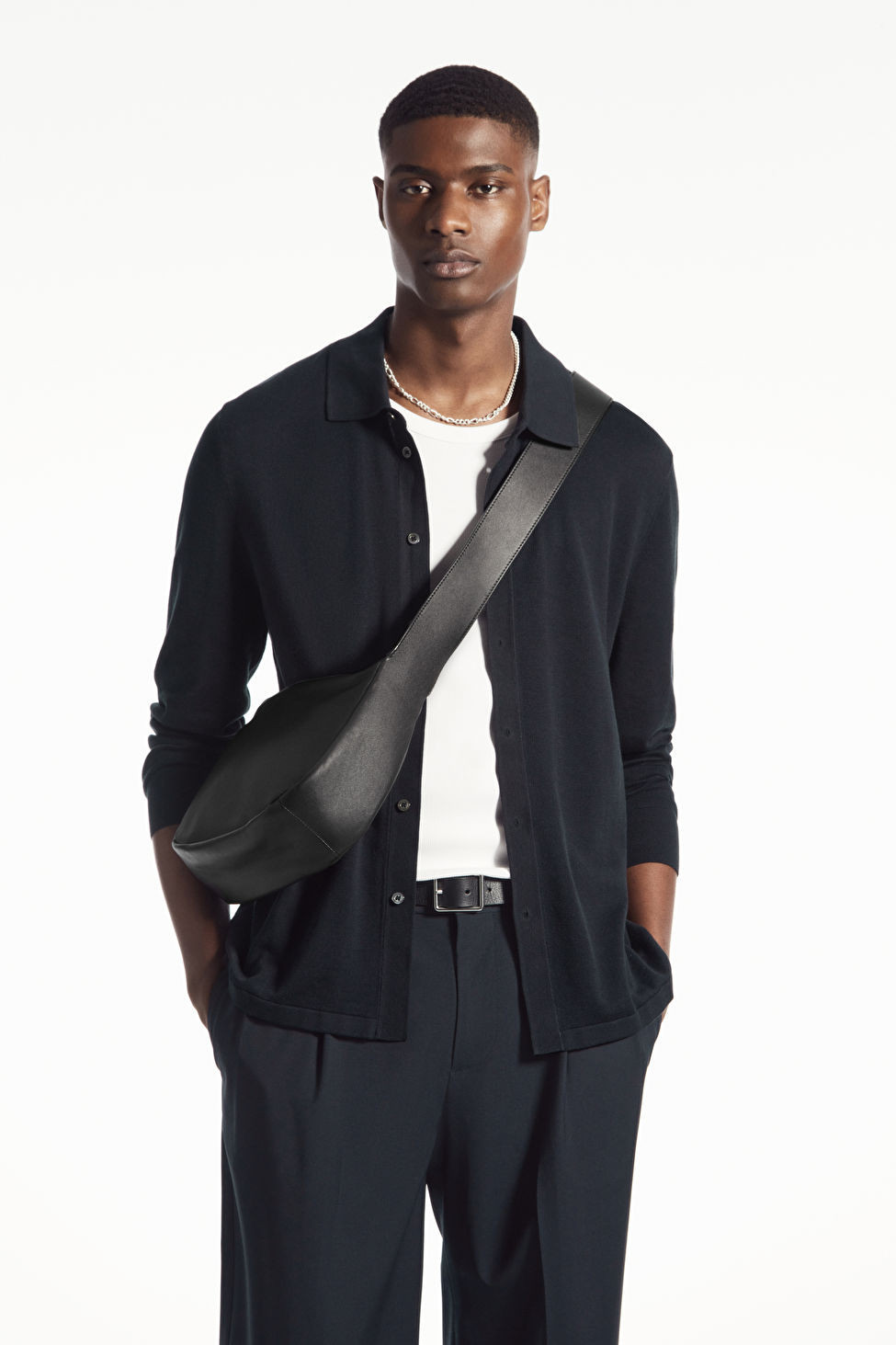 CROSSBODY SADDLE BAG - LEATHER - BLACK - COS | COS UK