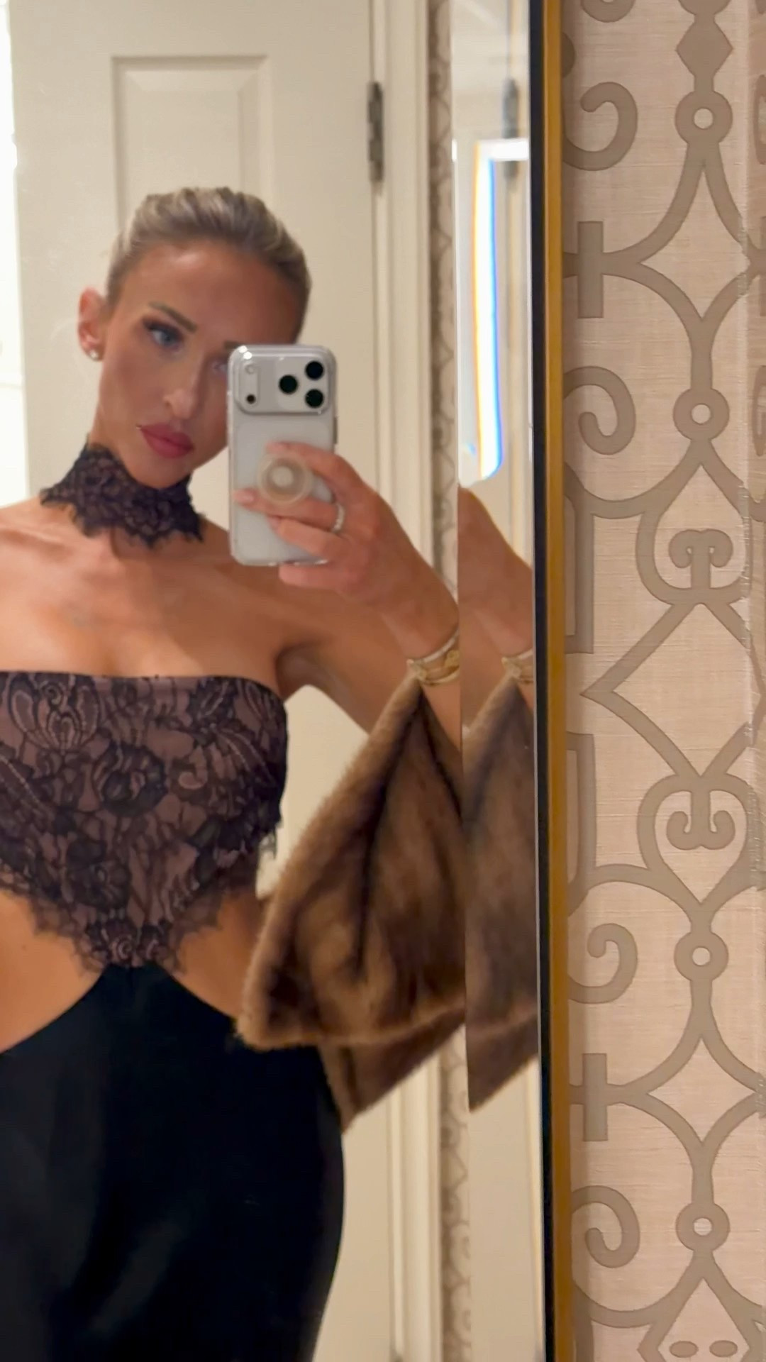 Retrofete black lace cut out sexy black tie gown with vintage mink fur stole 
Black and brown dress black tie holiday party gown 


#LTKHoliday #LTKWedding