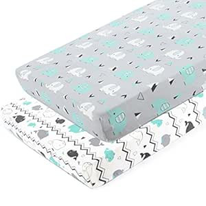 Pack n Play Stretchy Fitted Pack n Play Playard Sheet Set BROLEX 2 Pack Portable Mini Crib Sheets... | Amazon (US)