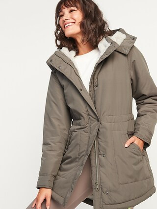 Faux-Fur Lined Hooded Parka Coat for Women | Old Navy (US)