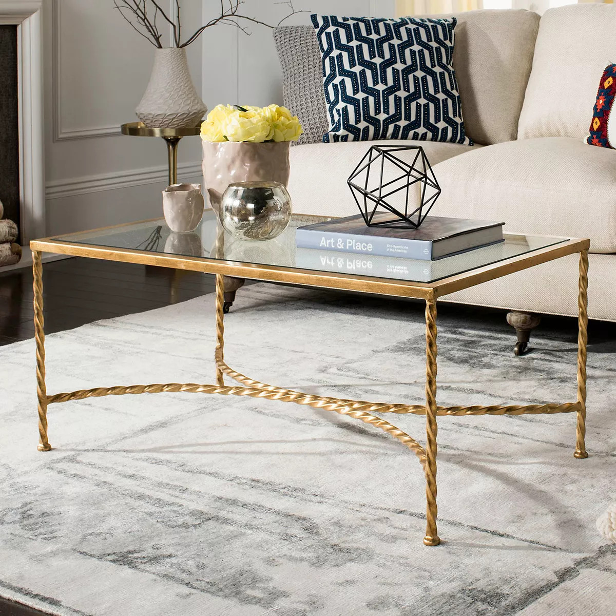 Safavieh Couture Gold Finish Coffee Table | Kohl's