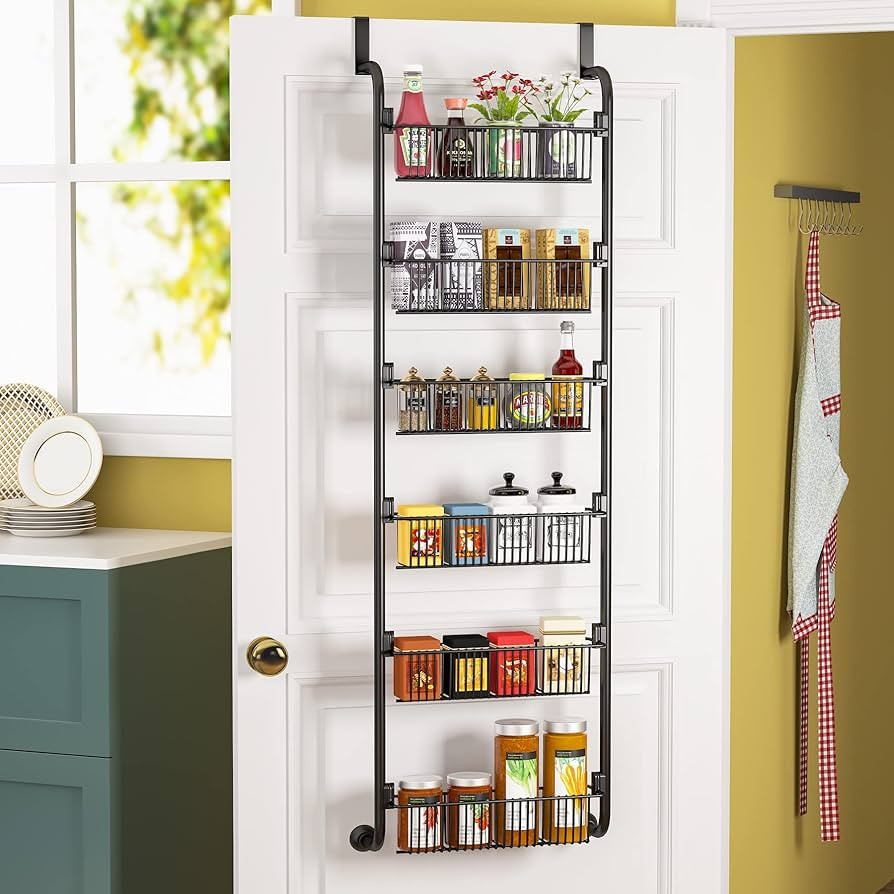 1Easylife 6-Tier Over the Door Pantry Organizer, Heavy-Duty Metal with 6 Baskets, Hanging Storage... | Amazon (US)