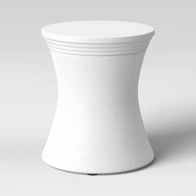 White Faux Stone Patio Accent Table - Threshold designed with Studio McGee | Target