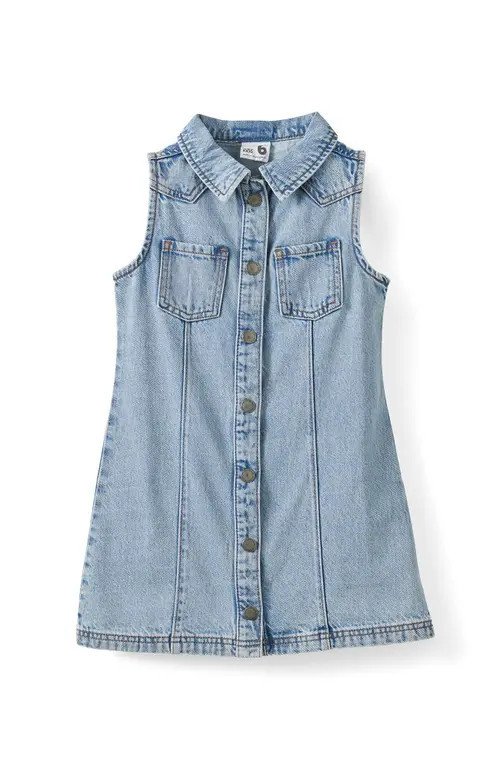 Cotton On Kids Kid's Ella Denim Dress in Airlie Light Blue at Nordstrom, Size 3T | Nordstrom