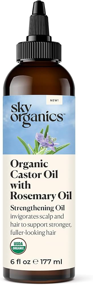 Sky Organics USDA Organic Castor Oil with Rosemary Oil, Strengthening Oil, Pure Potent Blend, Hex... | Amazon (US)