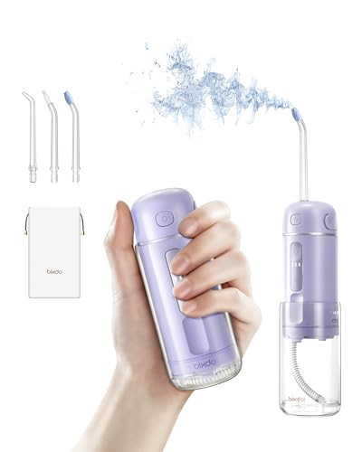 bixdo Water Flosser Travel Size - Portable Water Flosser Cordless for Teeth Gums Braces Cleaning, Oral Irrigator with 3 Modes, IPX7, Low Noise for Adult Kids, Mini Travel Essentials, A30 Pro Purple | Amazon (US)