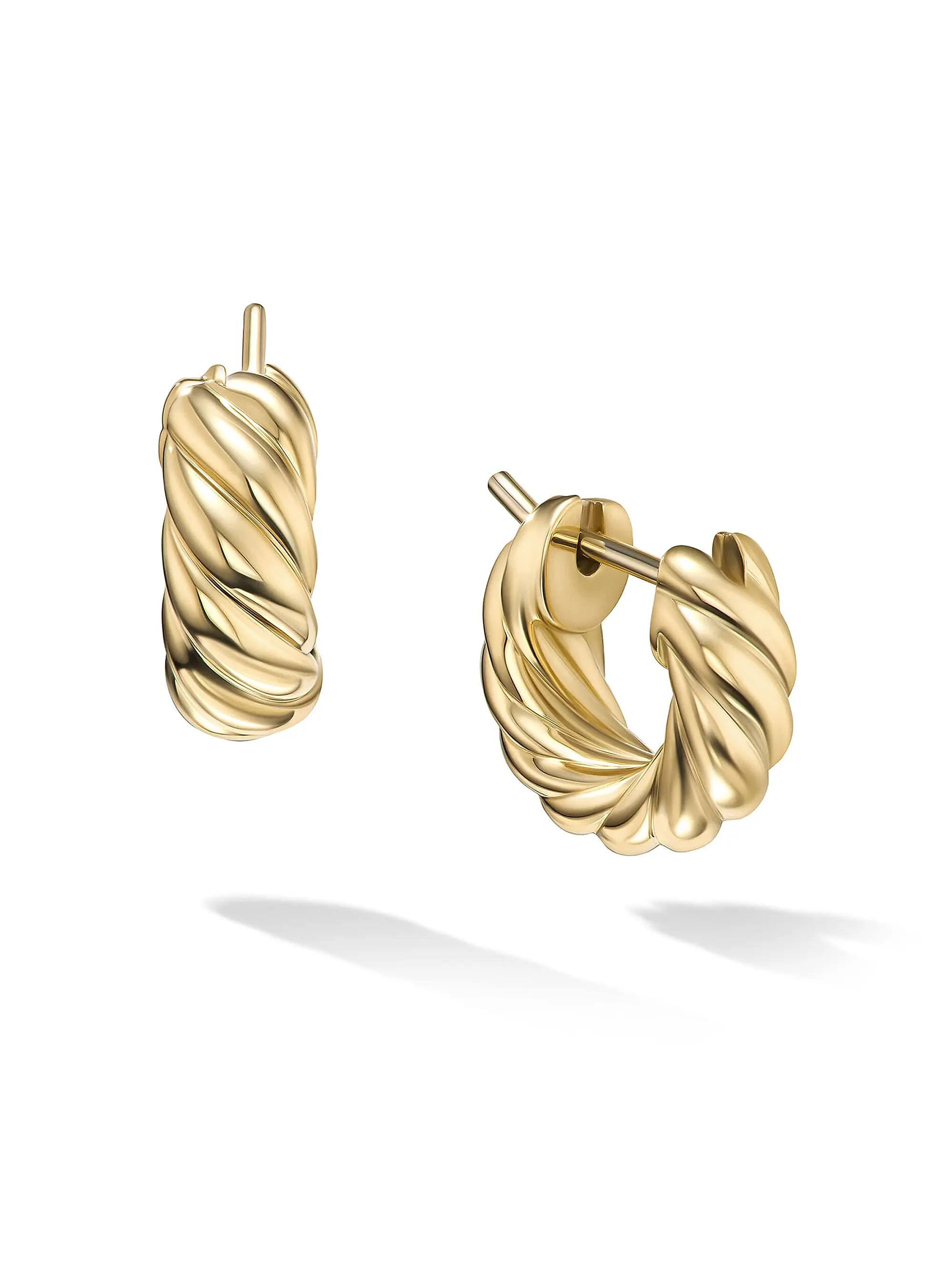 Sculpted Cable Hoop Earrings in 18K Yellow Gold, 14.4MM | Saks Fifth Avenue