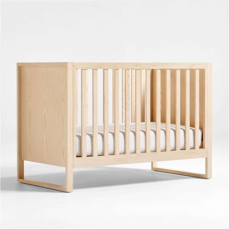 Gemini Light Ash Wood Baby Crib + Reviews | Crate & Kids | Crate & Barrel