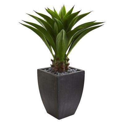 Nearly Natural 3-Foot Artificial Agave Plant in Black Planter | Bed Bath & Beyond