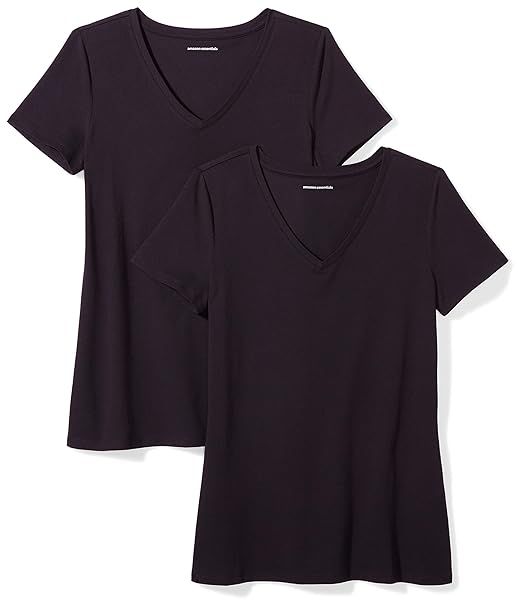 Amazon Essentials Women's 2-Pack Classic-Fit Short-Sleeve V-Neck T-Shirt | Amazon (US)