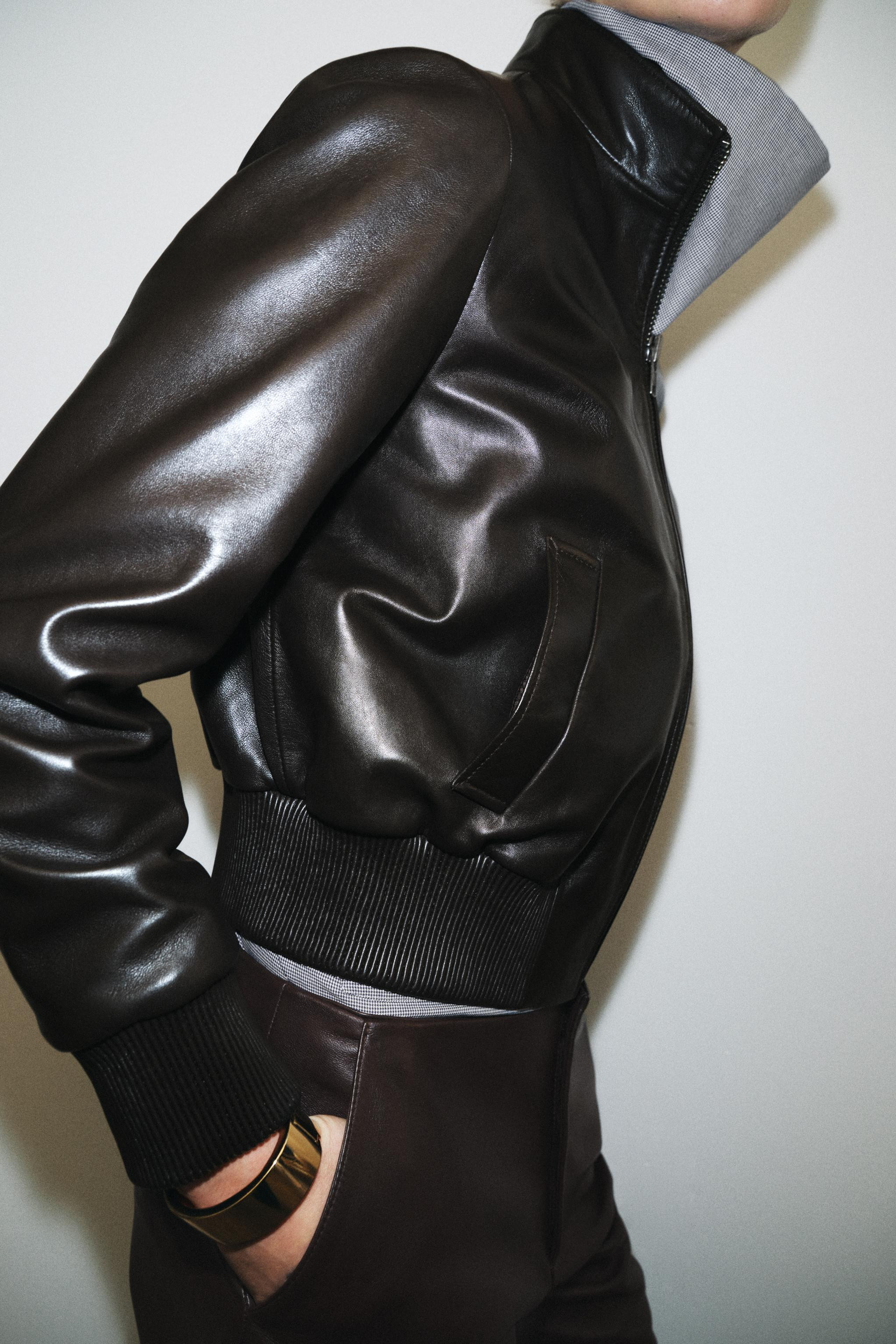 100% LEATHER BOMBER JACKET ZW COLLECTION | Zara UK