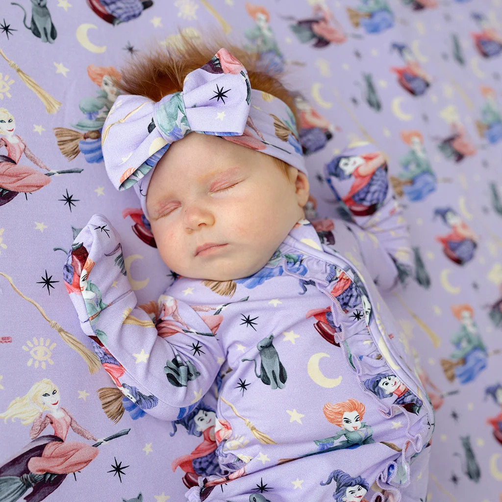 Hocus Pocus Purple Baby Girl Big Bow Headwrap | Disney Amok Amok Amok | Posh Peanut