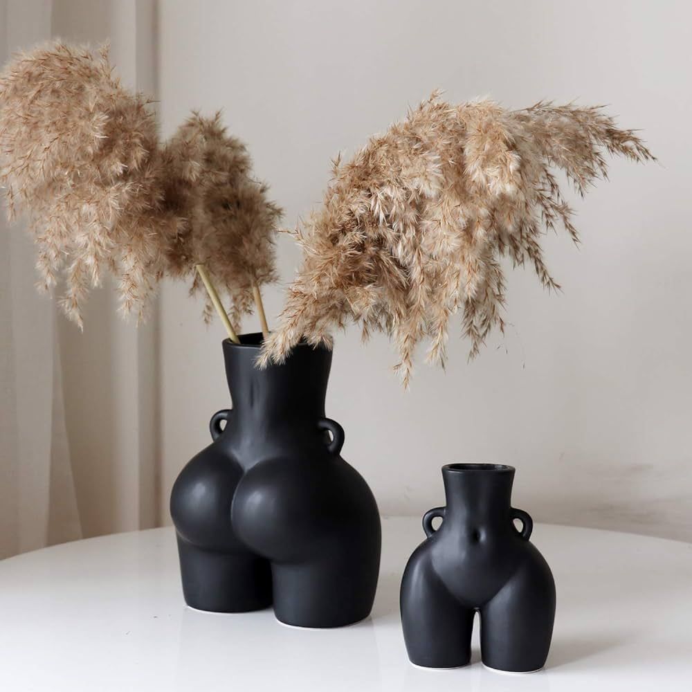 JOVONE Body Vase Female Form, Butt Vase, Modern Boho Vase，Handmade Ceramic Flower Vase for Home... | Amazon (US)