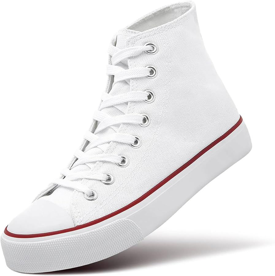 Womens Canvas Sneakers High Top Lace ups Casual Walking Shoes | Amazon (US)