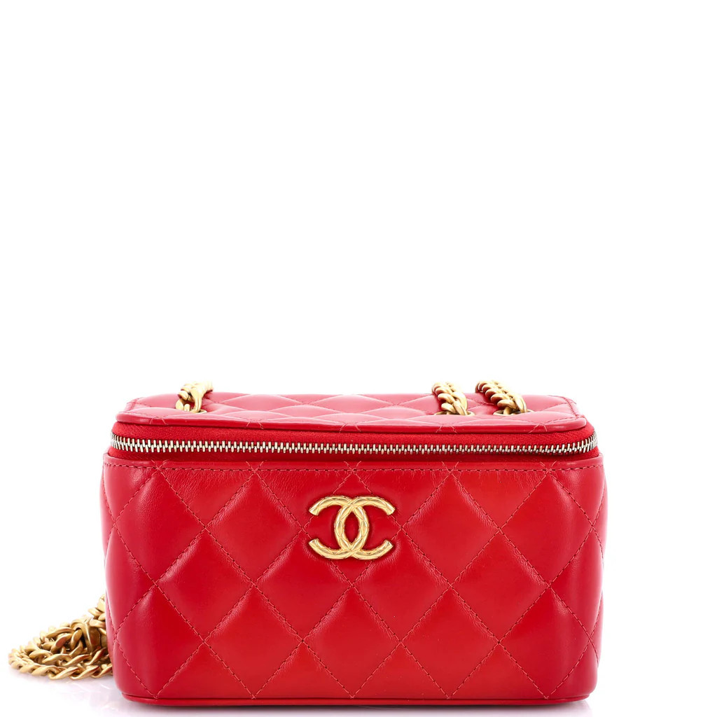 All Slide Long Vanity Case with Chain Quilted Lambskin Small | Rebag