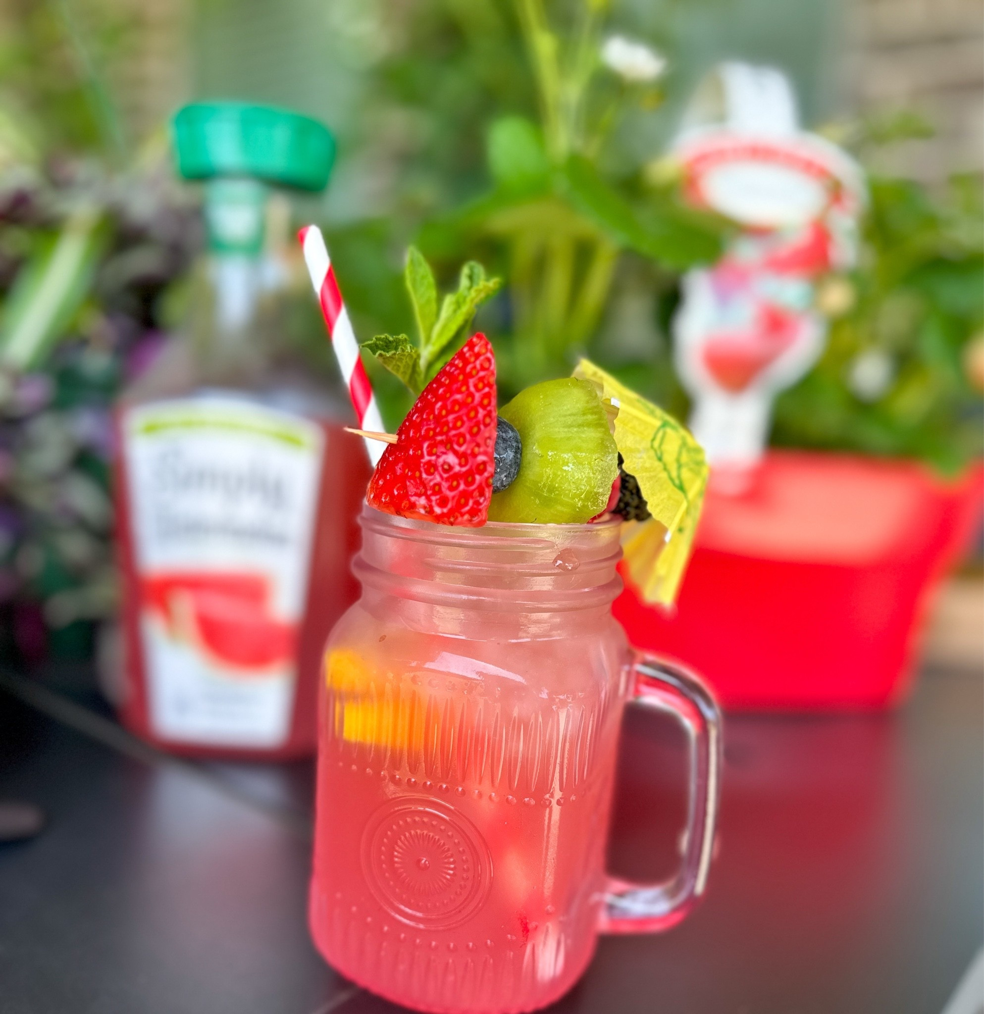 Sipping on a refreshing drink on the patio is always a good idea. Love these colorful mason jar looking mugs. #kitchenware #glasses #mugs #summer #patiovibes