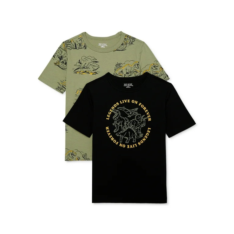 365 Kids from Garanimals Boys Mix and Match Tees with Short Sleeves, 2-Pack, Sizes 4-10 | Walmart (US)