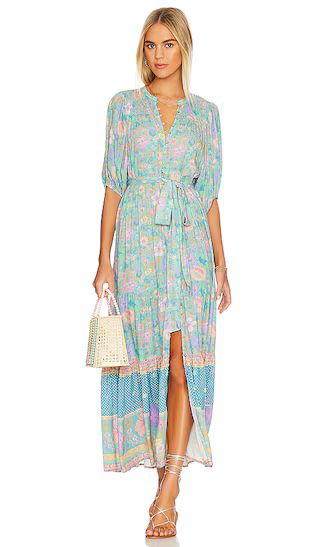 Hibiscus Lane Button Through Gown in Lagoon | Revolve Clothing (Global)
