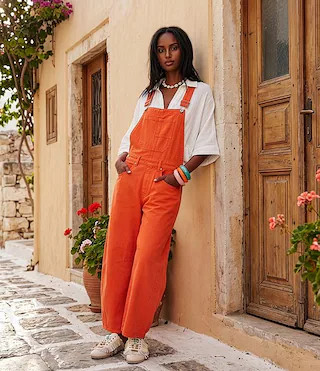 Good Luck Square Neck Sleeveless Barrel Leg Denim Overalls | Dillard's