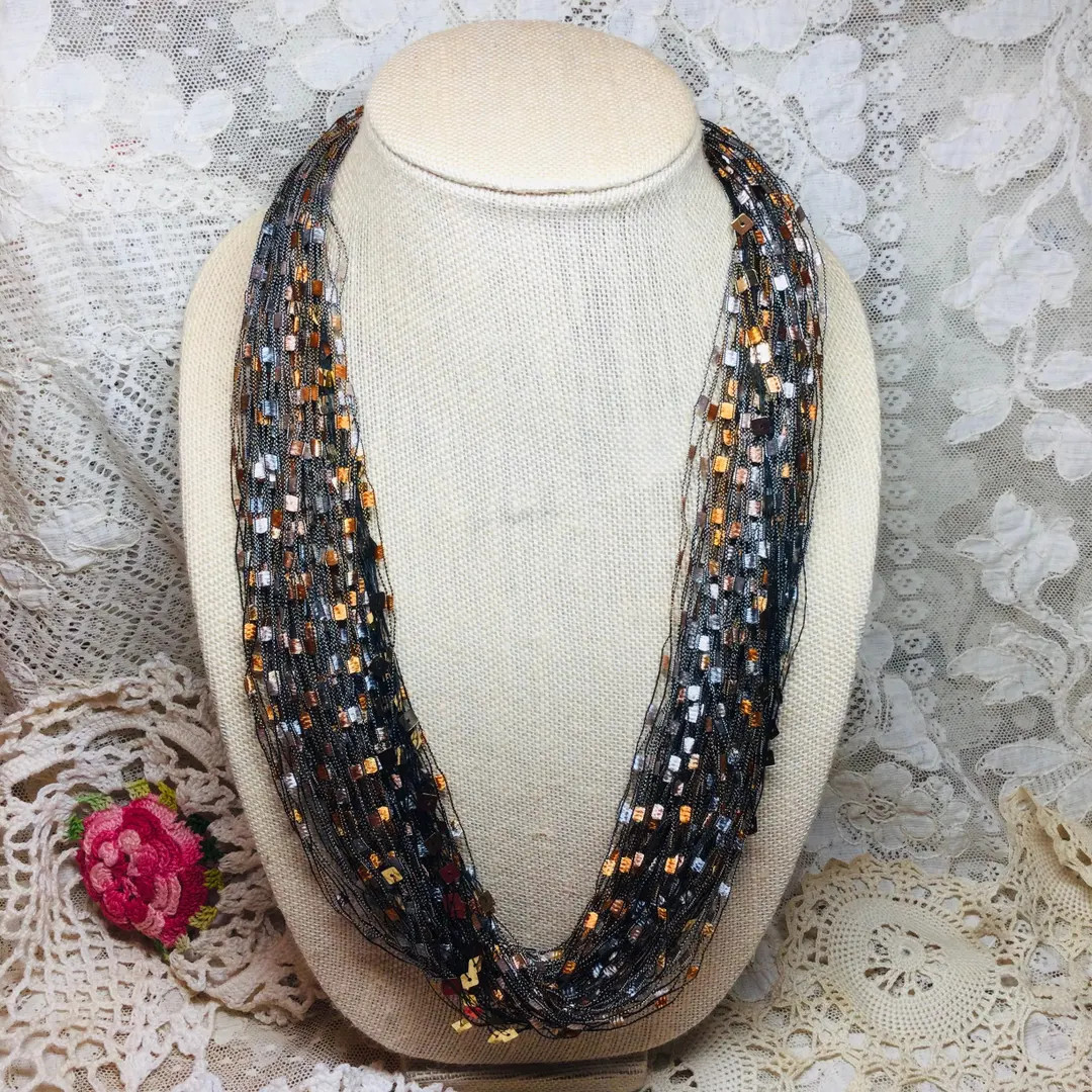 Brown Infinity Scarf, Beige Circle Scarf, Yarn Necklace, Scarf Necklace, Neckwear, Boho Scarf, Un... | Etsy (US)