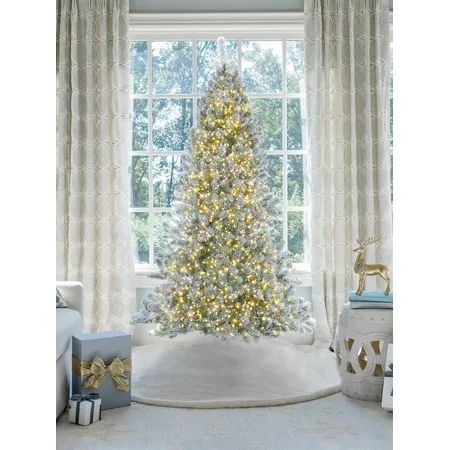 King of Christmas 7 Prince Flock® Artificial Christmas Tree with 400 Warm White LED Lights | Walmart (US)