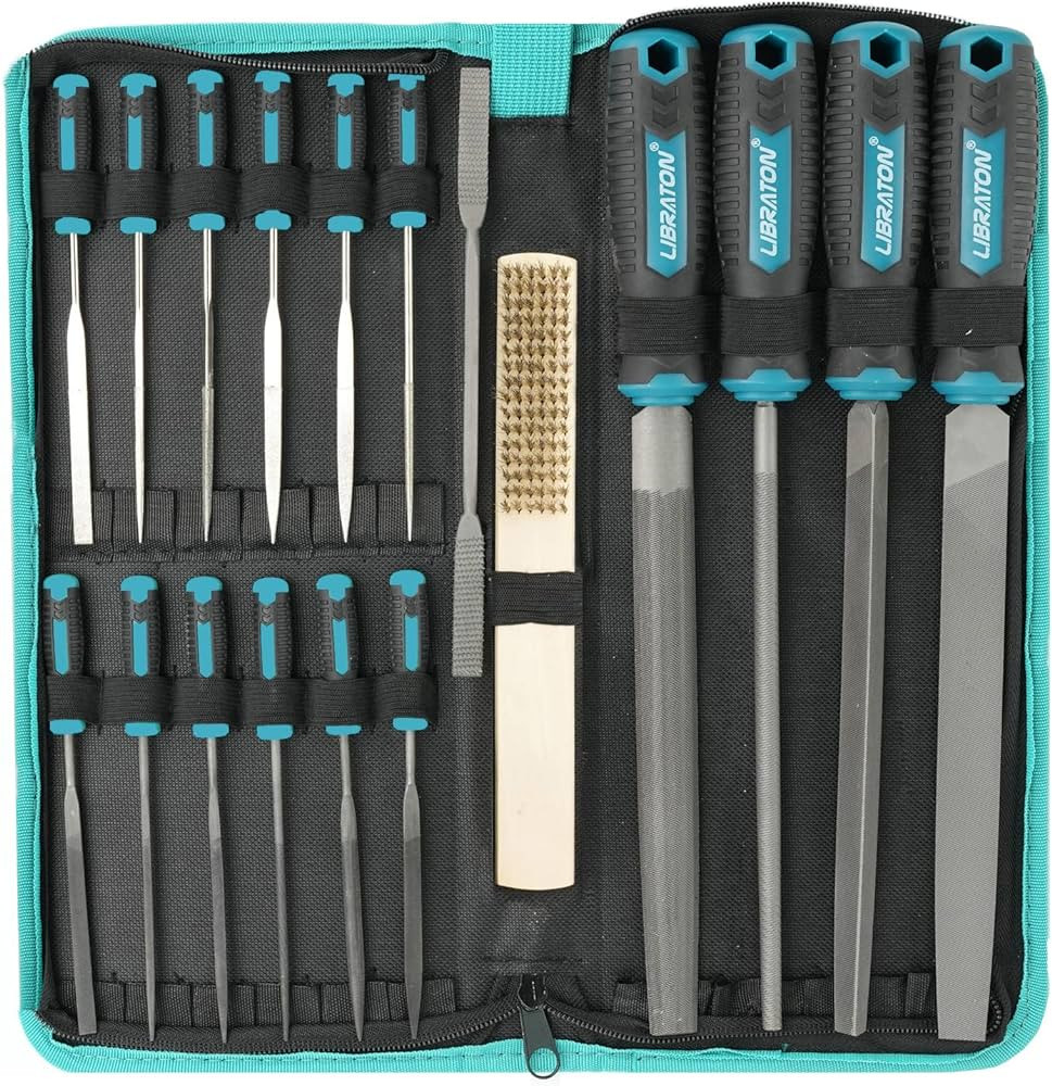 Libraton 31PCs Metal File Set, Metal Files, Metal Files for Steel, 12 Needle Files with Case, Rif... | Amazon (US)